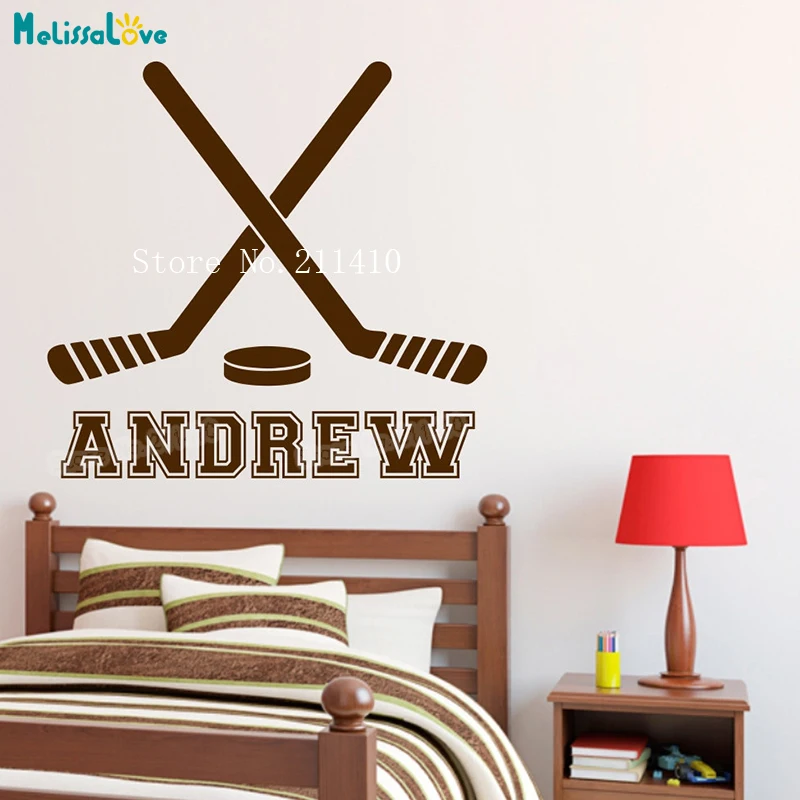 One Color Simple Hockey Wall Decal with Personalized Name Decals Home Decor For Kids Room Self-adhesive Art Murals YY990
One Color Simple Hockey Wall Decal with Personalized Name Decals Home Decor For Kids Room Self-adhesive Art Murals YY990