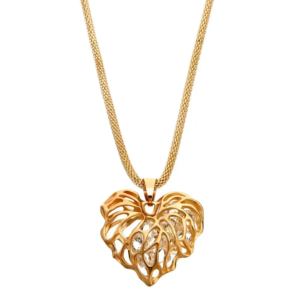 Fashion Women Hollow Gold Silver Heart Crystal Rhinestone Pendant Long Chain Necklace Sweater Necklace
Fashion Women Hollow Gold Silver Heart Crystal Rhinestone Pendant Long Chain Necklace Sweater Necklace