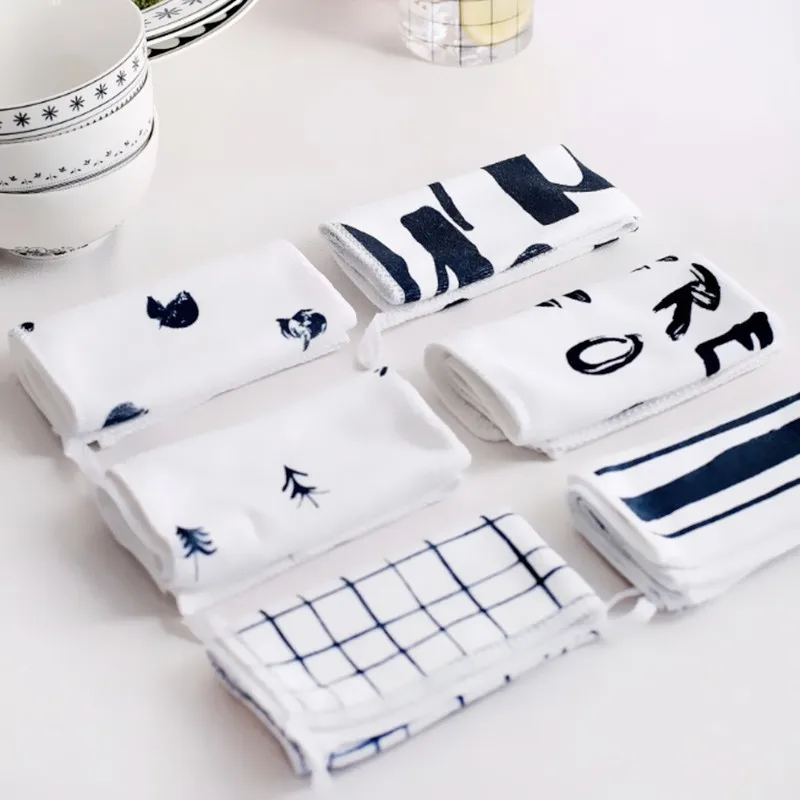 Kitchen Square Scouring Pad 28x28cm Little Bit Stripe Lattice Pattern Cotton Small and Fresh Dish Towel with Loop 3pcs/pack
Kitchen Square Scouring Pad 28x28cm Little Bit Stripe Lattice Pattern Cotton Small and Fresh Dish Towel with Loop 3pcs/pack
