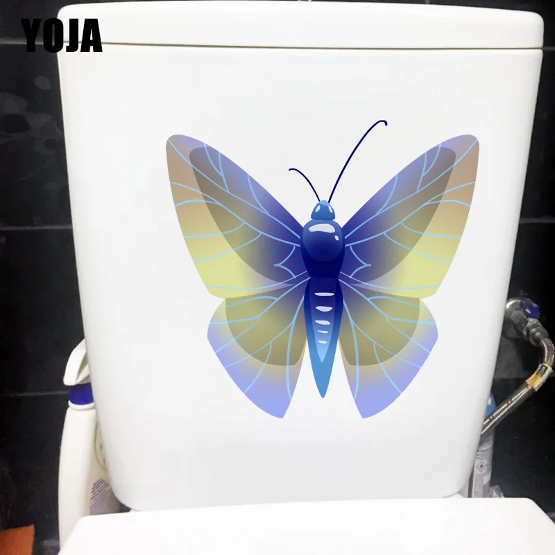 YOJA 20.3X19.3CM синяя бабочка насекомое ванная комната туалет декор дома детская