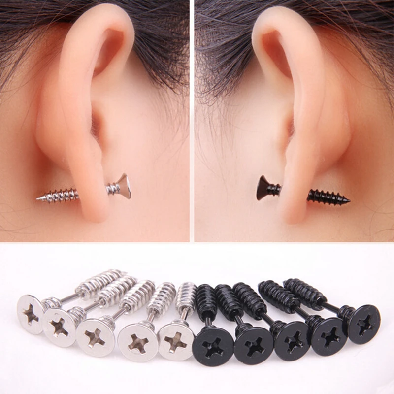 1 PC Titanium Anodized Stainless Steel Ear Body Jewelry Helix Piercing Lag Spike Screw Ear Stud Earring Fake Stretchers Plug
1 PC Titanium Anodized Stainless Steel Ear Body Jewelry Helix Piercing Lag Spike Screw Ear Stud Earring Fake Stretchers Plug