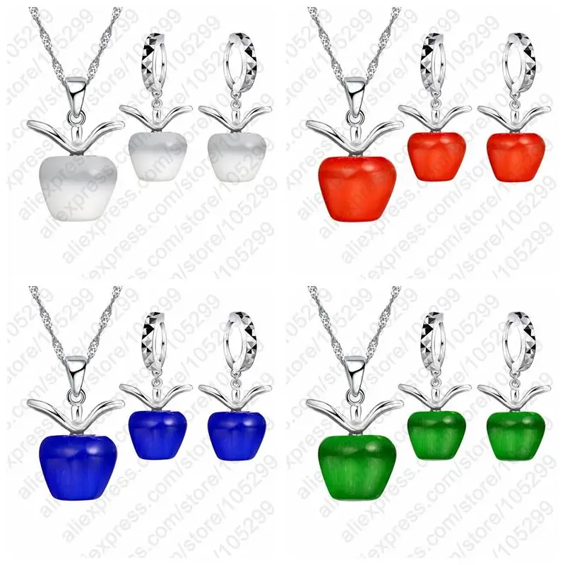 Free Shipping Resin Apple 925 Sterling Silver Pendant Necklace&Earrings Jewelry Sets Variety Of Color For Women Gift
Free Shipping Resin Apple 925 Sterling Silver Pendant Necklace&Earrings Jewelry Sets Variety Of Color For Women Gift