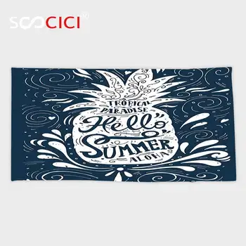 Custom Microfiber Ultra Soft Bath/hand Towel,Summer Decor Collection Hello Summer Aloha with a Pineapple Summertime Tropic 
Custom Microfiber Ultra Soft Bath/hand Towel,Summer Decor Collection Hello Summer Aloha with a Pineapple Summertime Tropic