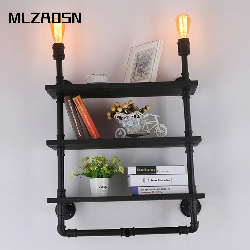 MLZAOSN Water Pipe Bookshelf Wall Lamp Nordic Style Loft Personalized Vintage Wood Wooden Decoration Lamp Water Pipe Wall Lamp
MLZAOSN Water Pipe Bookshelf Wall Lamp Nordic Style Loft Personalized Vintage Wood Wooden Decoration Lamp Water Pipe Wall Lamp
