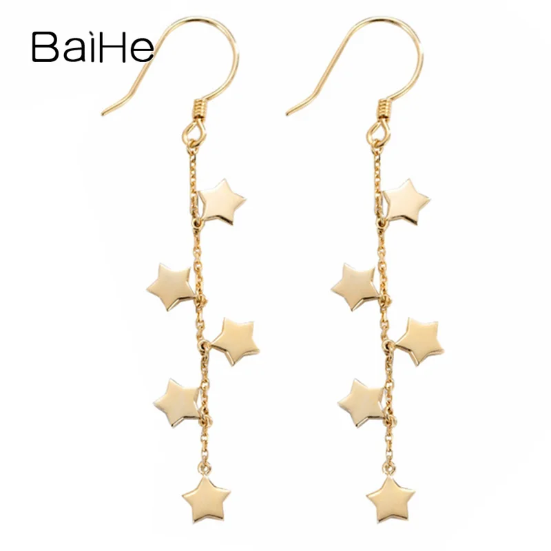 BAIHE Solid 18K Yellow Gold Wedding Engagement Trendy Fine Jewelry beautiful Star Stud Earrings for Women Ear line Ear hook
BAIHE Solid 18K Yellow Gold Wedding Engagement Trendy Fine Jewelry beautiful Star Stud Earrings for Women Ear line Ear hook