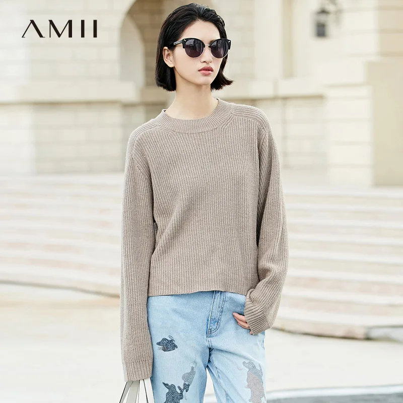 Amii Minimalist Solid Sweaters Women Autumn 2018 Causal Solid Wool Cashmere Sweater Women
Amii Minimalist Solid Sweaters Women Autumn 2018 Causal Solid Wool Cashmere Sweater Women