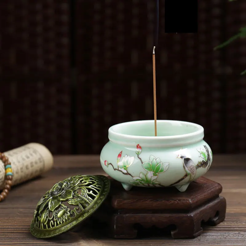 Ceramic Incense Burner Pot Handmade Beautiful Painting Incenso Wierook Waterval Fit Incense Cones Stickers Plates Home Decor
Ceramic Incense Burner Pot Handmade Beautiful Painting Incenso Wierook Waterval Fit Incense Cones Stickers Plates Home Decor