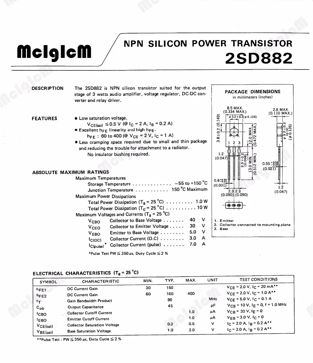 50 шт. триодный транзистор MCIGICM D882 2SD882 NPN мощный Триод|triode transistor|transistor d882d882 transistor |