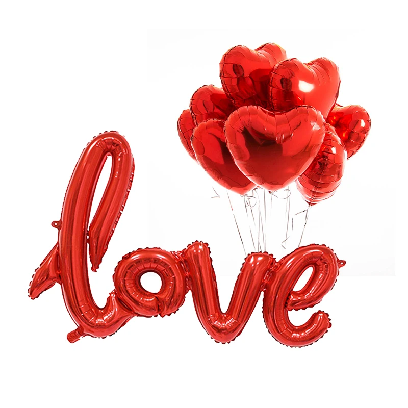10pcs/set Red champagne Siamese LOVE 18 inch heart-shaped love aluminum balloon birthday party wedding Valentine's Day decor
10pcs/set Red champagne Siamese LOVE 18 inch heart-shaped love aluminum balloon birthday party wedding Valentine's Day decor