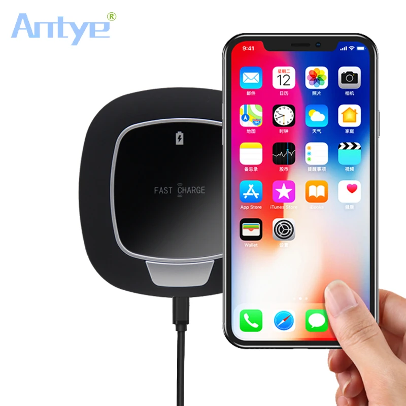 Antye Беспроводное зарядное устройство для iPhone 8/X /8 Plus 10 Вт Qi быстрая Беспроводная