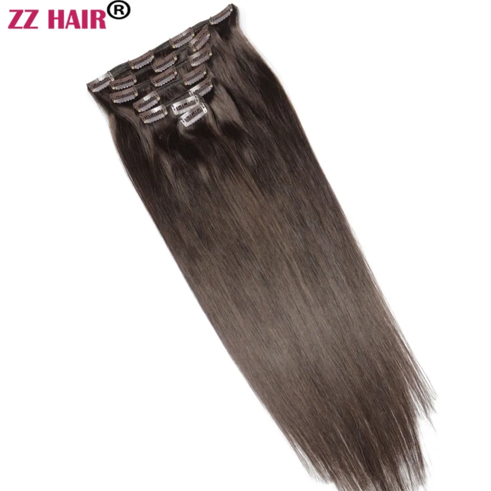 ZZHAIR 100 г 140 16 26 дюймов машинное изготовление волосы без повреждений 7 шт. в наборе