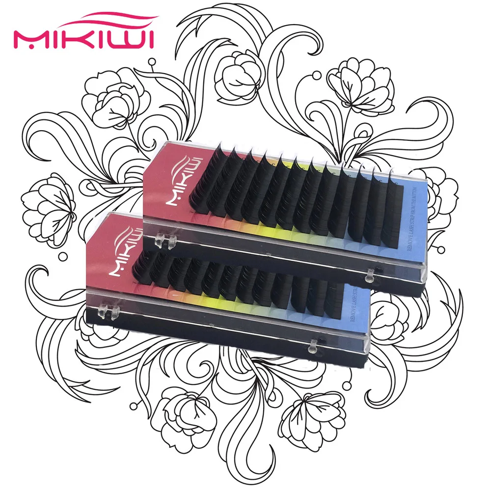 Mikiwi Black faux false mink hair eyelash extensions 0.15mm C curl soft silk eye lash Korean eyelashes free shipping
Mikiwi Black faux false mink hair eyelash extensions 0.15mm C curl soft silk eye lash Korean eyelashes free shipping