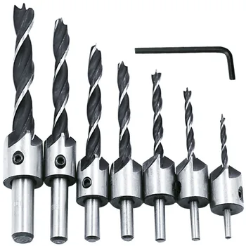 1Set High Speed Steel Drill Hole Opener Automatic Center Guiding Reaming Drill Woodworking Chamfering Hole Opening Tool Set
1Set High Speed Steel Drill Hole Opener Automatic Center Guiding Reaming Drill Woodworking Chamfering Hole Opening Tool Set