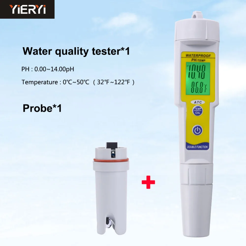Yieryi PH-618 ATC PH Pen Water Quality Analyzer with Replaceable probe for Aquarium,Drinking Water,Aquiculture,Swimming Pool
Yieryi PH-618 ATC PH Pen Water Quality Analyzer with Replaceable probe for Aquarium,Drinking Water,Aquiculture,Swimming Pool