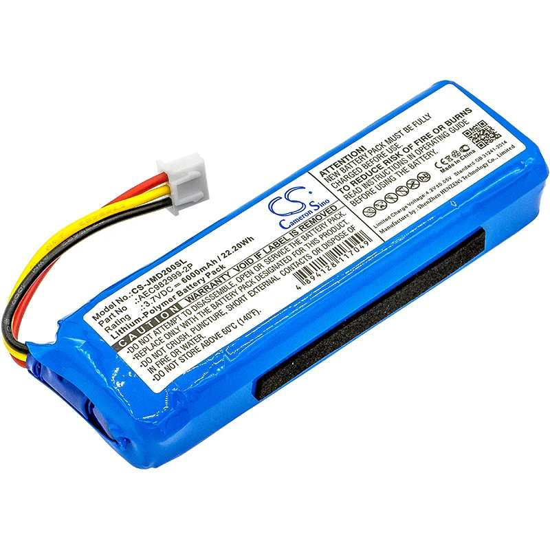 Cameron Sino For JBL Charge Speaker Battery Li-Polymer 6000mAh / 22.20Wh High Capacity
Cameron Sino For JBL Charge Speaker Battery Li-Polymer 6000mAh / 22.20Wh High Capacity