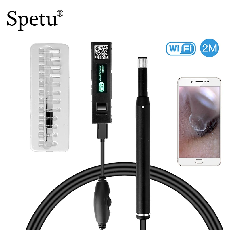 Spetu Wireless WIFI Ear Endoscope HD720P Visual Ear Spoon 5.5mm Inspection Camera Otoscope Camera Ear Health Care Android IOS
Spetu Wireless WIFI Ear Endoscope HD720P Visual Ear Spoon 5.5mm Inspection Camera Otoscope Camera Ear Health Care Android IOS