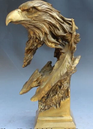 JP S0160 13" Folk Chinese Fengshui Bronze Carving Animal Xiong Eagle Hawk Head Art Statue B0403
JP S0160 13" Folk Chinese Fengshui Bronze Carving Animal Xiong Eagle Hawk Head Art Statue B0403