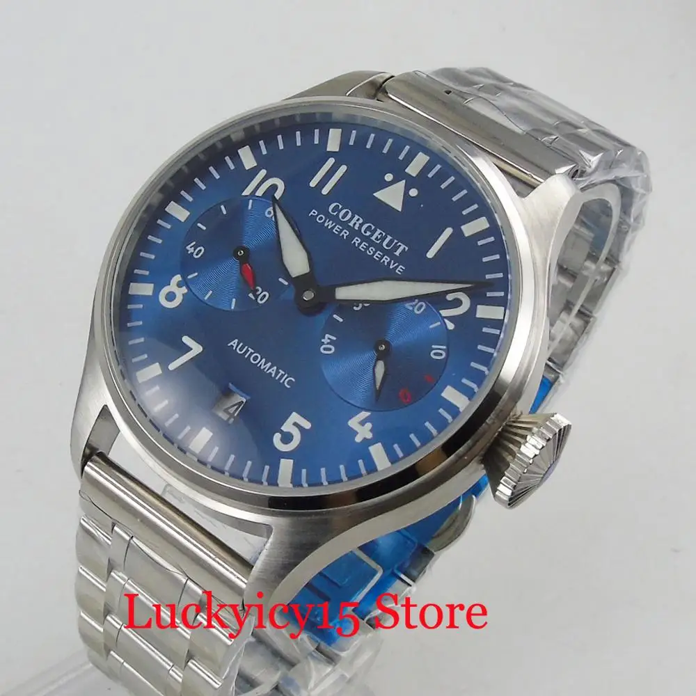 CORGEUT Luxury Automatic Men's Watch Power Reserve Function Stainless Steel Band 42mm Wristwatch
CORGEUT Luxury Automatic Men's Watch Power Reserve Function Stainless Steel Band 42mm Wristwatch