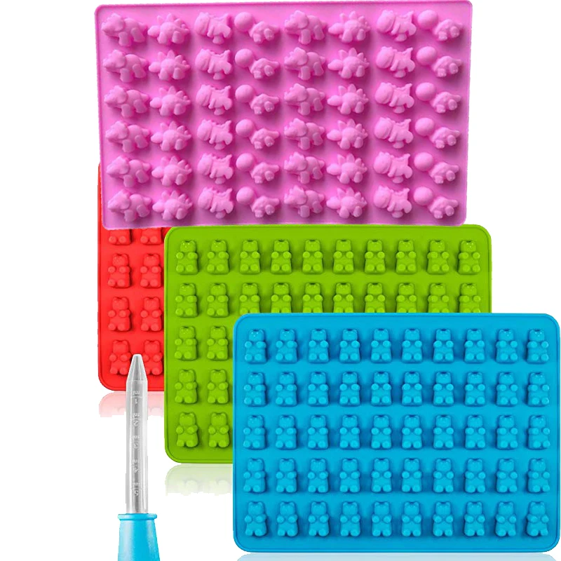 48 Cavity Silicone Gummy Mini Dinosaur 50 Bears Chocolate Mold Sugar Candy Jello Molds Ice Tube Tray Mold Cake Decorating Tools
48 Cavity Silicone Gummy Mini Dinosaur 50 Bears Chocolate Mold Sugar Candy Jello Molds Ice Tube Tray Mold Cake Decorating Tools