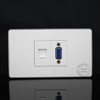 120MM Wall Socket Plate 2 Ports One VGA Outlet & One RJ45 Cat5e Socket Panel Faceplate
120MM Wall Socket Plate 2 Ports One VGA Outlet & One RJ45 Cat5e Socket Panel Faceplate
