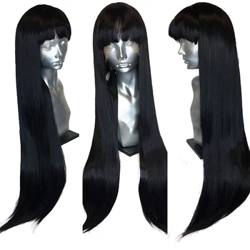 360 Lace Frontal Long Straight 100% Human Hair Wigs With Front Bangs Fringe Remy Brazilian Glueless Closure Wig For Black Women
360 Lace Frontal Long Straight 100% Human Hair Wigs With Front Bangs Fringe Remy Brazilian Glueless Closure Wig For Black Women