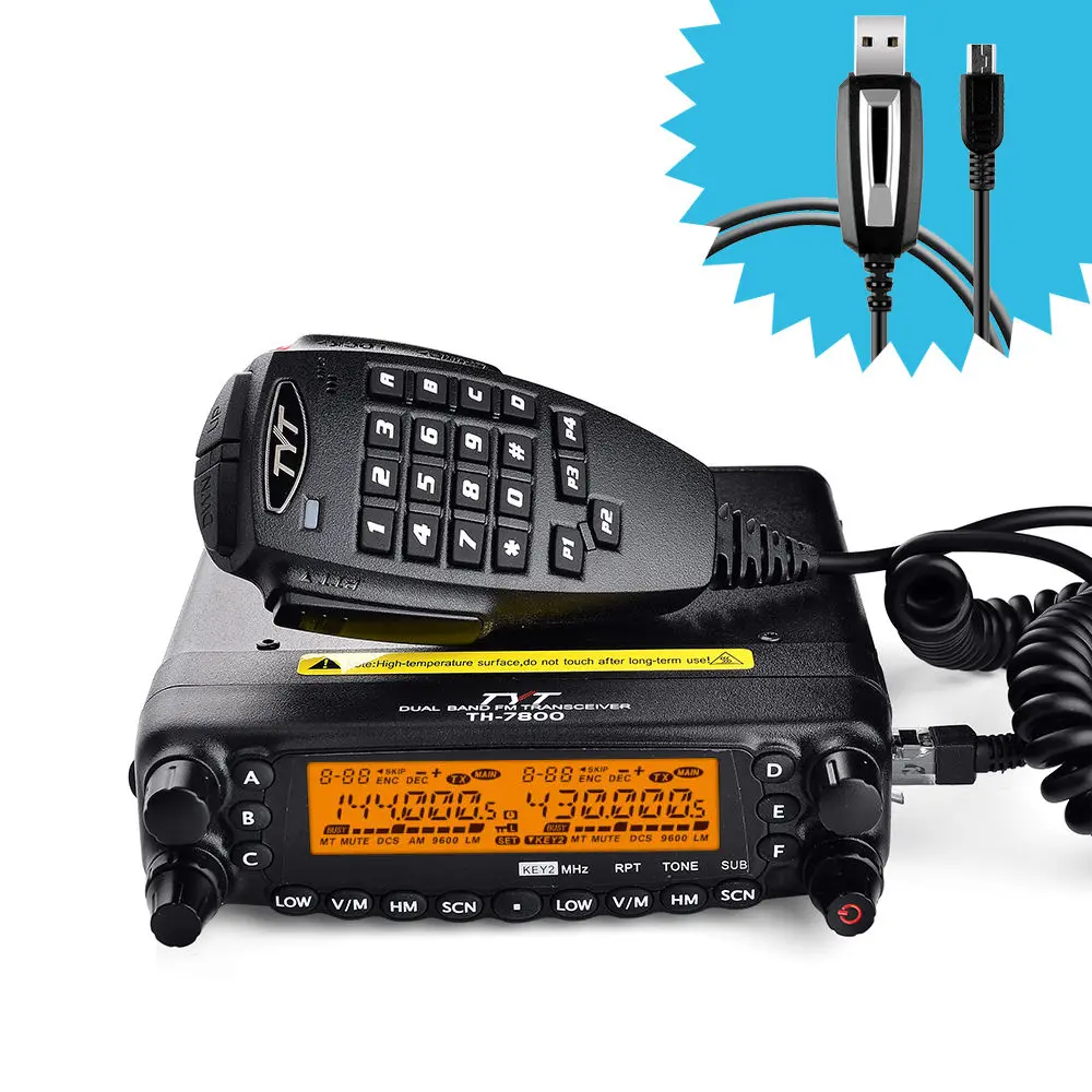 TYT TH-7800 50W LCD Dual Band Cross Repeat 136-174/400-480MHz Dual Display Car Transceiver Ham Mobile Radio+Programming Cable
TYT TH-7800 50W LCD Dual Band Cross Repeat 136-174/400-480MHz Dual Display Car Transceiver Ham Mobile Radio+Programming Cable