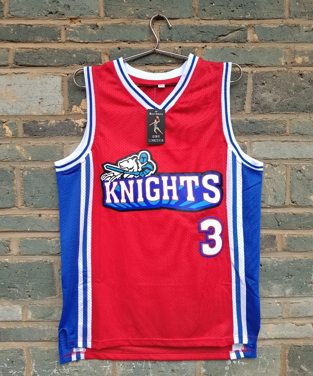 Image LIANZEXIN Like Mike Movie Knights #3 Calvin Cambridge Knights Basketball Jersey Red Perfect Quality Wholesale Price