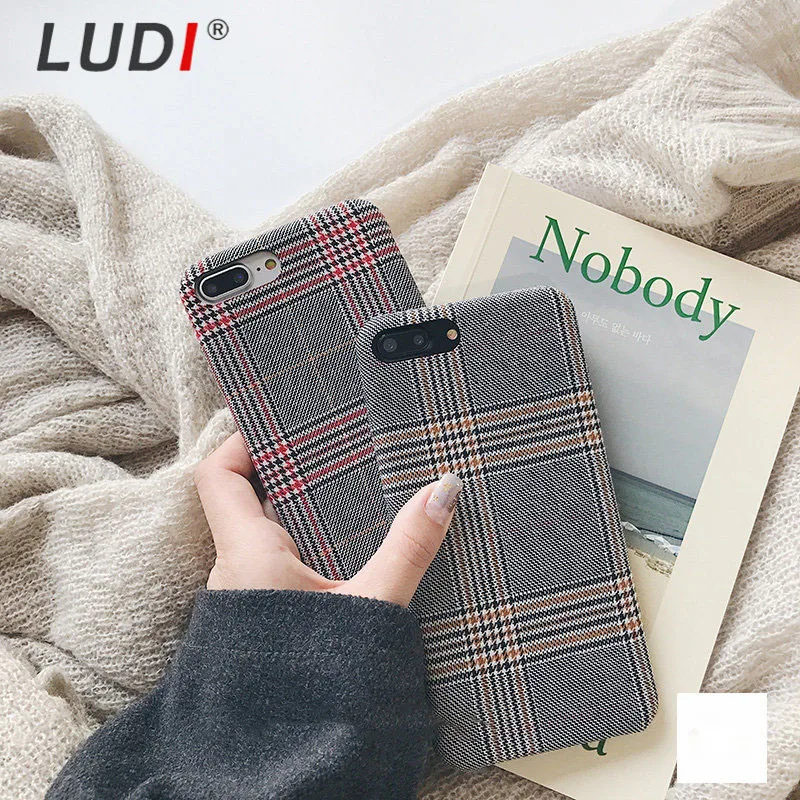 LUDI England Grid Cloth Phone Case for iPhone X/XS/XR/7/8plus/MAX XS Soft Cover for iPhone 6/6S/6Plus/8 Fashion Cases Phone Bag
LUDI England Grid Cloth Phone Case for iPhone X/XS/XR/7/8plus/MAX XS Soft Cover for iPhone 6/6S/6Plus/8 Fashion Cases Phone Bag