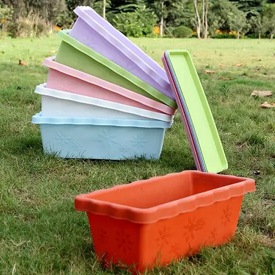 6 Colors Rectangle Plastic Flower Pots Plants Planters Balcony Plants Pots Garden Plastic Basin For Plants
6 Colors Rectangle Plastic Flower Pots Plants Planters Balcony Plants Pots Garden Plastic Basin For Plants