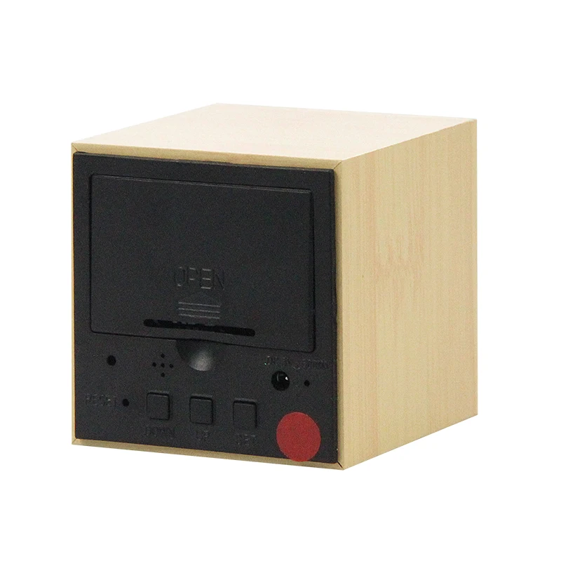 LED Wooden Alarm Clock Voice Control Digital Electronic USB/AAA Powered Decorative Sadoun.com