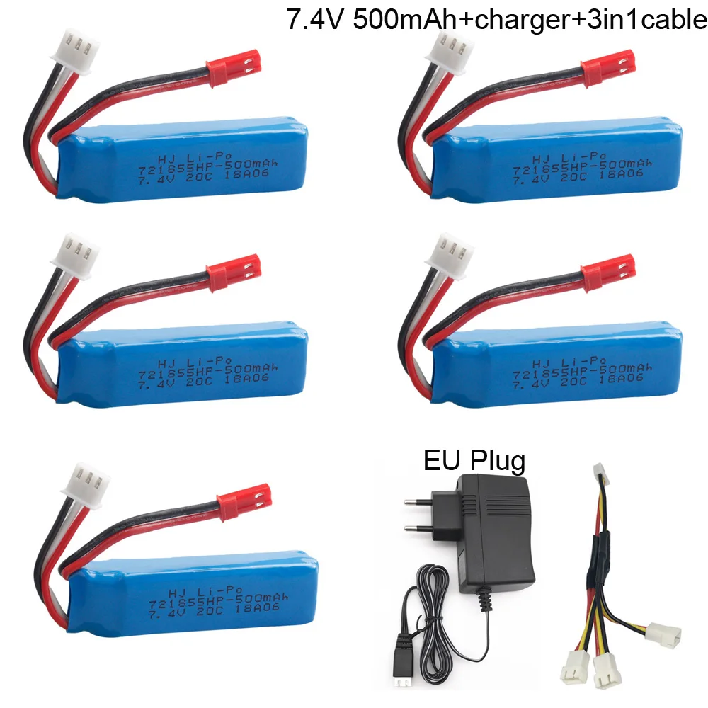 7.4V 500mAh Lipo Battery with charger 3in1 cable set for WLtoys A202 A212 A222 A232 A242 A252 4WD RC Car toy parts 20C JST Plug
7.4V 500mAh Lipo Battery with charger 3in1 cable set for WLtoys A202 A212 A222 A232 A242 A252 4WD RC Car toy parts 20C JST Plug