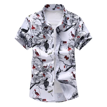 Men Flower Shirt Short Sleeve Cotton & Polyester Fabric Shirt Men Asian Size S - 7XL shirts White and blue
Men Flower Shirt Short Sleeve Cotton & Polyester Fabric Shirt Men Asian Size S - 7XL shirts White and blue
