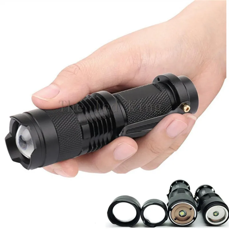 

Mini Pocket Led Flashlight 6000LM T6 Q5 LED Torch Belt Clip Zoomable 3-Modes Focus Torch Waterproof For Outdoor AA/14500 battery