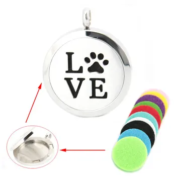 10pcs 30mm LOVE Dog PAW Aromatherapy Essential Oil surgical Stainless Steel Pendant Perfume Diffuser Locket Necklace with chain
10pcs 30mm LOVE Dog PAW Aromatherapy Essential Oil surgical Stainless Steel Pendant Perfume Diffuser Locket Necklace with chain
