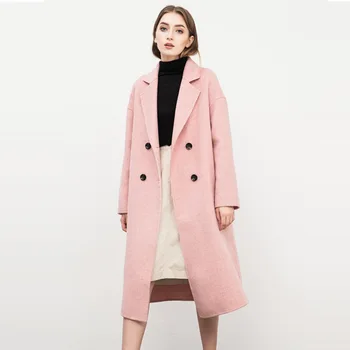 Pink double-faced cashmere coat female Slim long 2019 autumn and winter double-faced wool new coat
Pink double-faced cashmere coat female Slim long 2019 autumn and winter double-faced wool new coat