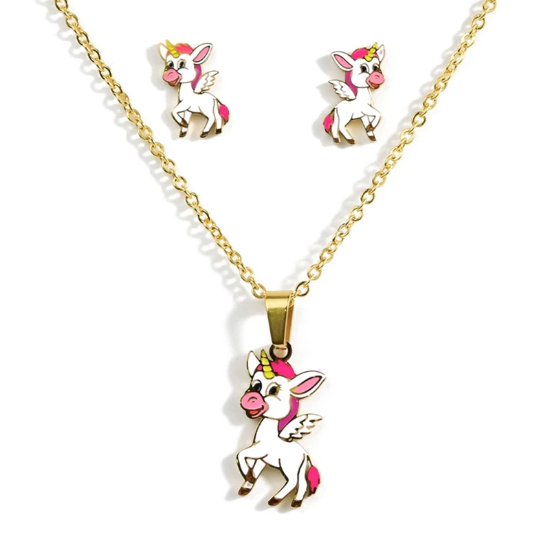 Cute Animal Jewelery Set Unicorn Horse Necklace Unicorn Earrings Cute Necklace Earings Jewelery Suit for Women Girls
Cute Animal Jewelery Set Unicorn Horse Necklace Unicorn Earrings Cute Necklace Earings Jewelery Suit for Women Girls