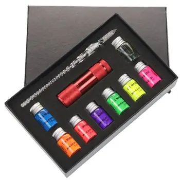 10Pcs/Set Invisible Fluorescence Bottled Dip Signature Pen Ink With Glass Fountain Dip Writing Pen Art Supplies Gifts
10Pcs/Set Invisible Fluorescence Bottled Dip Signature Pen Ink With Glass Fountain Dip Writing Pen Art Supplies Gifts