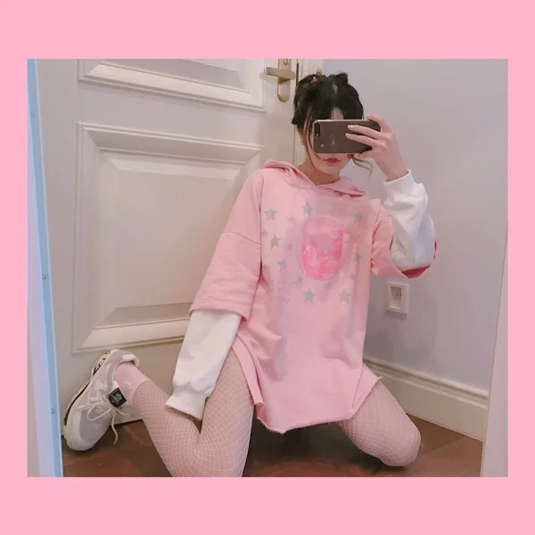 The Moon Cute Women's Spring Summer Splice Hoodies Pullover Patchwork Sleeve Long Sleeve Hoodies Black/Pink
The Moon Cute Women's Spring Summer Splice Hoodies Pullover Patchwork Sleeve Long Sleeve Hoodies Black/Pink