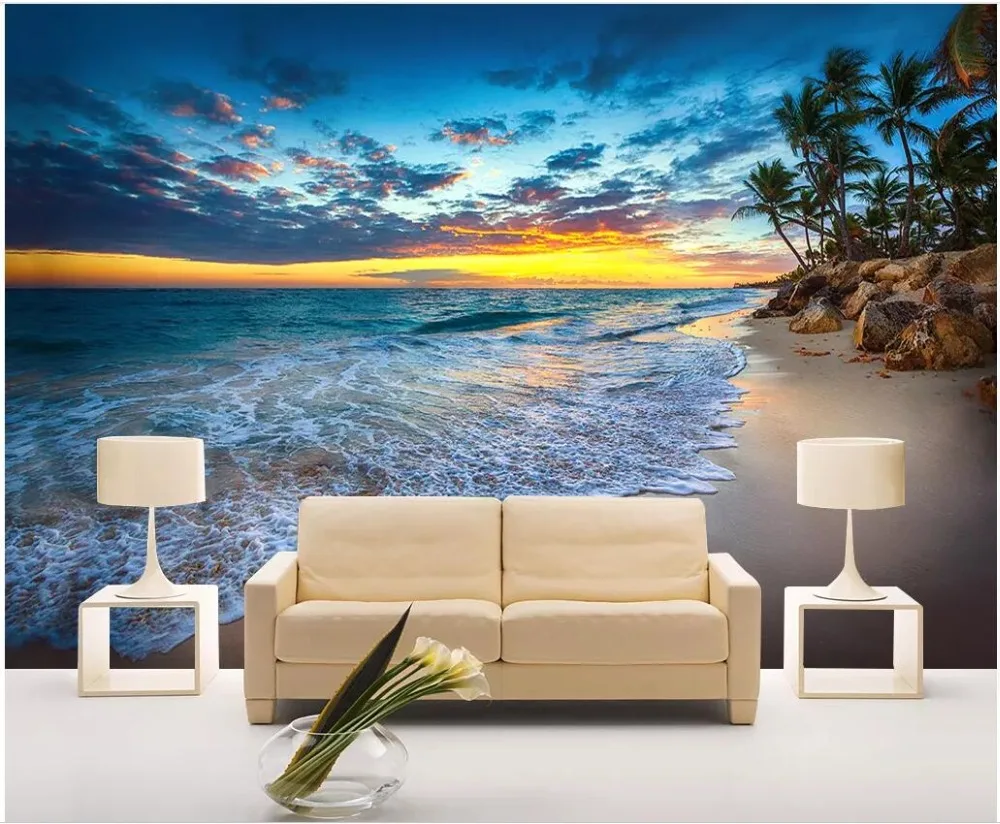

3d photo wallpaper custom mural Coco seascape at dusk landscape background home decor living room wallpaper for walls 3 d