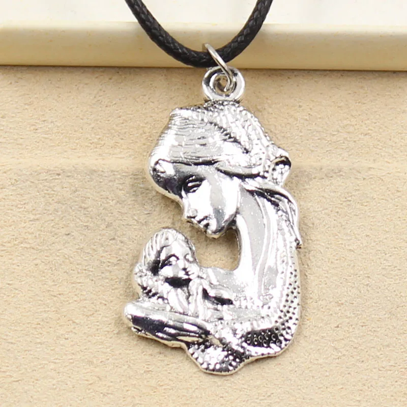 New Fashion Tibetan Silver Pendant mother baby Necklace Choker Charm Black Leather Cord Factory Price Handmade jewelry
New Fashion Tibetan Silver Pendant mother baby Necklace Choker Charm Black Leather Cord Factory Price Handmade jewelry
