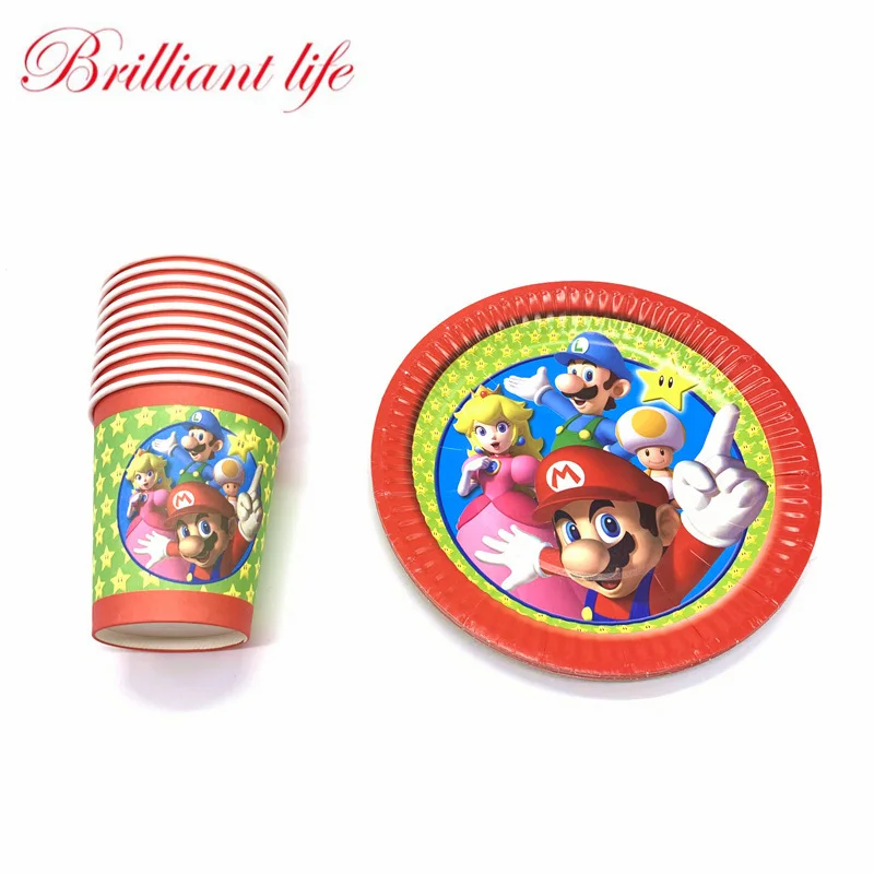 Super Mario Theme 20pcs/lot 10Cup+10Plate Event Party Disposable Tableware Set Kid Boy Birthday Party Dish Cartoon Supply
Super Mario Theme 20pcs/lot 10Cup+10Plate Event Party Disposable Tableware Set Kid Boy Birthday Party Dish Cartoon Supply