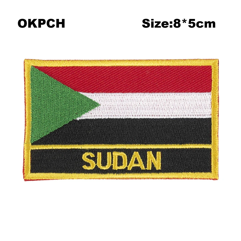 Sudan Flag patcheswork fabric embroidery patch cutstom DIY stickers on clothing with iron PT0167-R
Sudan Flag patcheswork fabric embroidery patch cutstom DIY stickers on clothing with iron PT0167-R