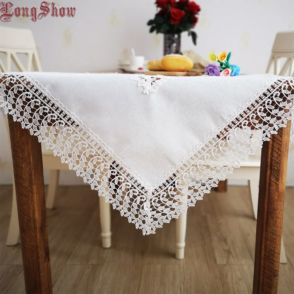Square Creative Patchwork Design 85x85cm Solid White Color Wide Embroidered Lace Thick Polyester Tablecloth
Square Creative Patchwork Design 85x85cm Solid White Color Wide Embroidered Lace Thick Polyester Tablecloth