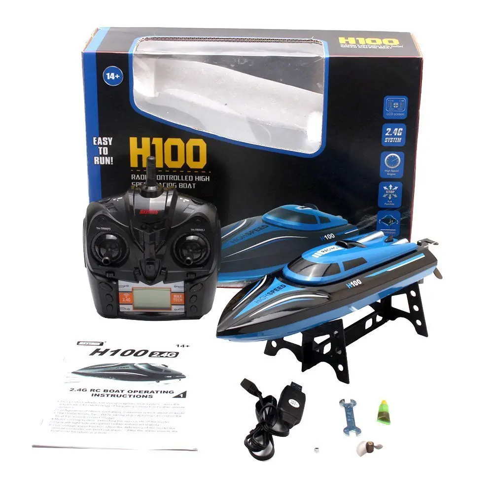Радиоуправляемая лодка TKKJ H100 2 4G переворот на 180 градусов высокоскоростная