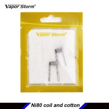 Original Vapor Storm ET Ni80 Prebuilt Coil 26GA*3+36GA heating wire 0.2ohm Heating Resistance Wire Coils with vape Cotton 1 pack
Original Vapor Storm ET Ni80 Prebuilt Coil 26GA*3+36GA heating wire 0.2ohm Heating Resistance Wire Coils with vape Cotton 1 pack
