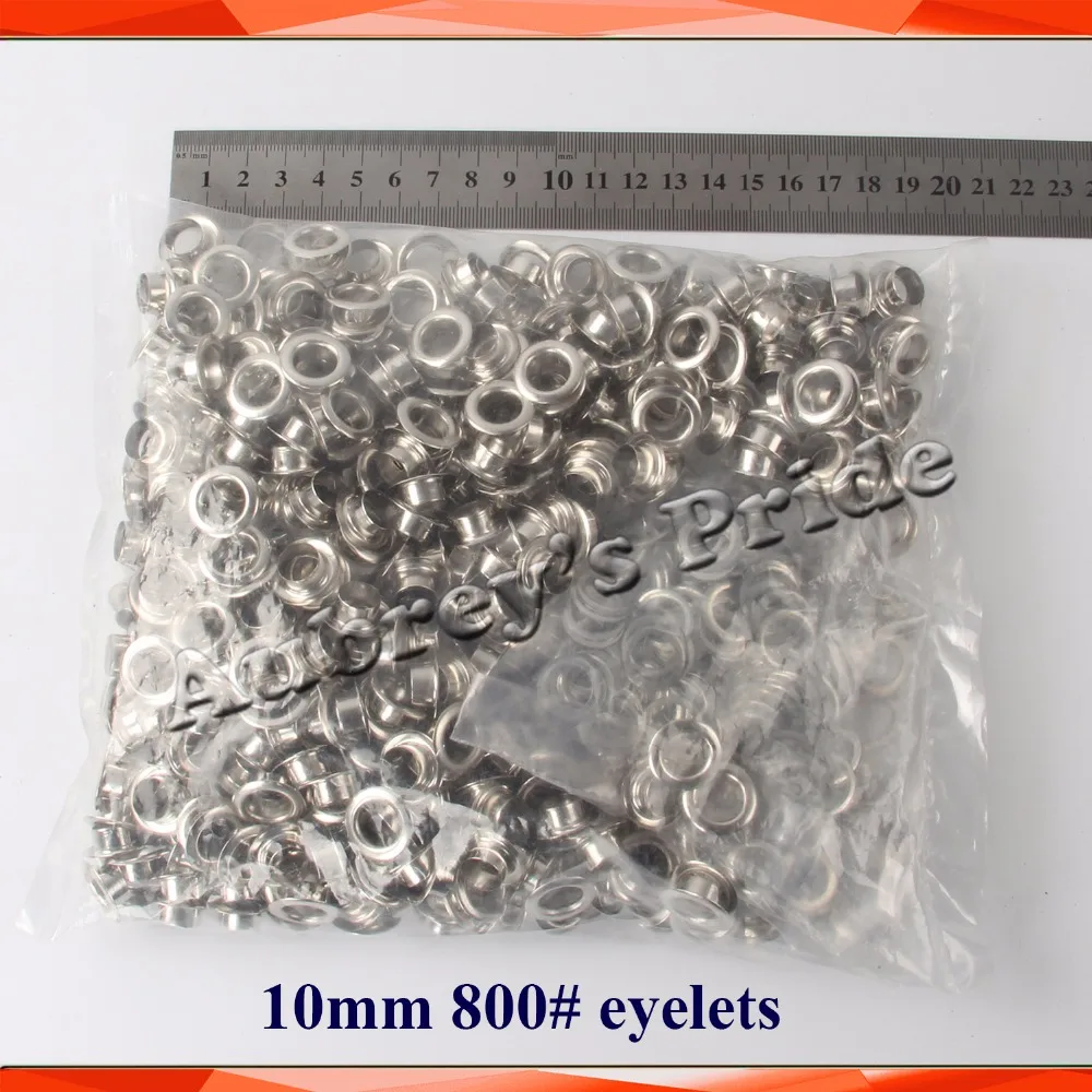 

500pcs 10MM 0.4" 800# Inner Diameter Eyelets Metal Steel for Manual Grommet Press Machine Button Banner Sign Making