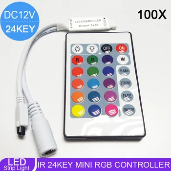 Strip Controller 24key Mini LED Controller RGB Colorful With IR Remote Control for SMD 3528 5050 Led Strip DC12V 100pcs
Strip Controller 24key Mini LED Controller RGB Colorful With IR Remote Control for SMD 3528 5050 Led Strip DC12V 100pcs
