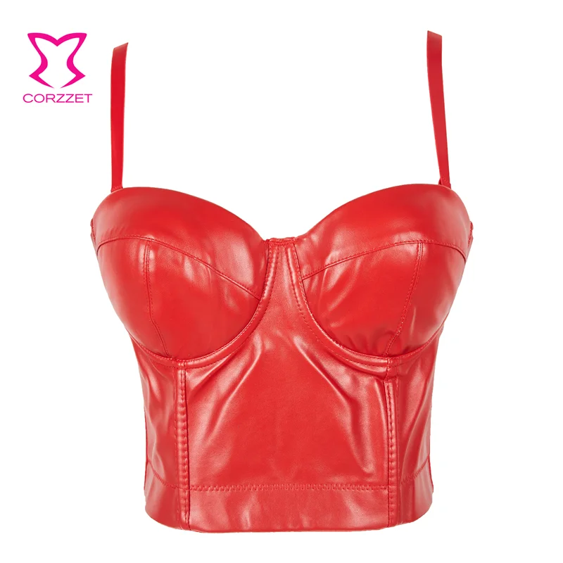 Red PU Faux Leather Punk Rock Bra Crop Top Bustiers Steampunk Bralet Women's Night Club Party Cropped Top Vest
Red PU Faux Leather Punk Rock Bra Crop Top Bustiers Steampunk Bralet Women's Night Club Party Cropped Top Vest