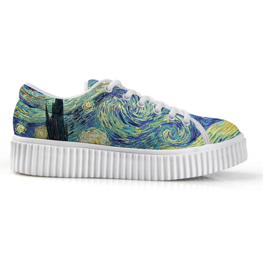 Women Flats Platform Shoes For Ladies Lace-up Stylish Low Top height increasing Shoes Painting Printing Vincent van Gogh
Women Flats Platform Shoes For Ladies Lace-up Stylish Low Top height increasing Shoes Painting Printing Vincent van Gogh