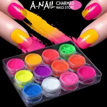 Bellylady 12 cores neon pigmento fluorescência efeito prego brilho cor fluorescente pó unha polonês uv gel unhas decorações(China)